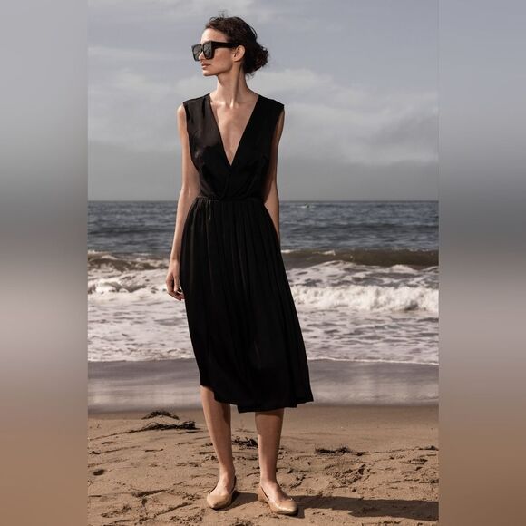 Heidi Merrick NWT  Black Sleeveless back criss Cross Dress Xs - Picture 13 of 16